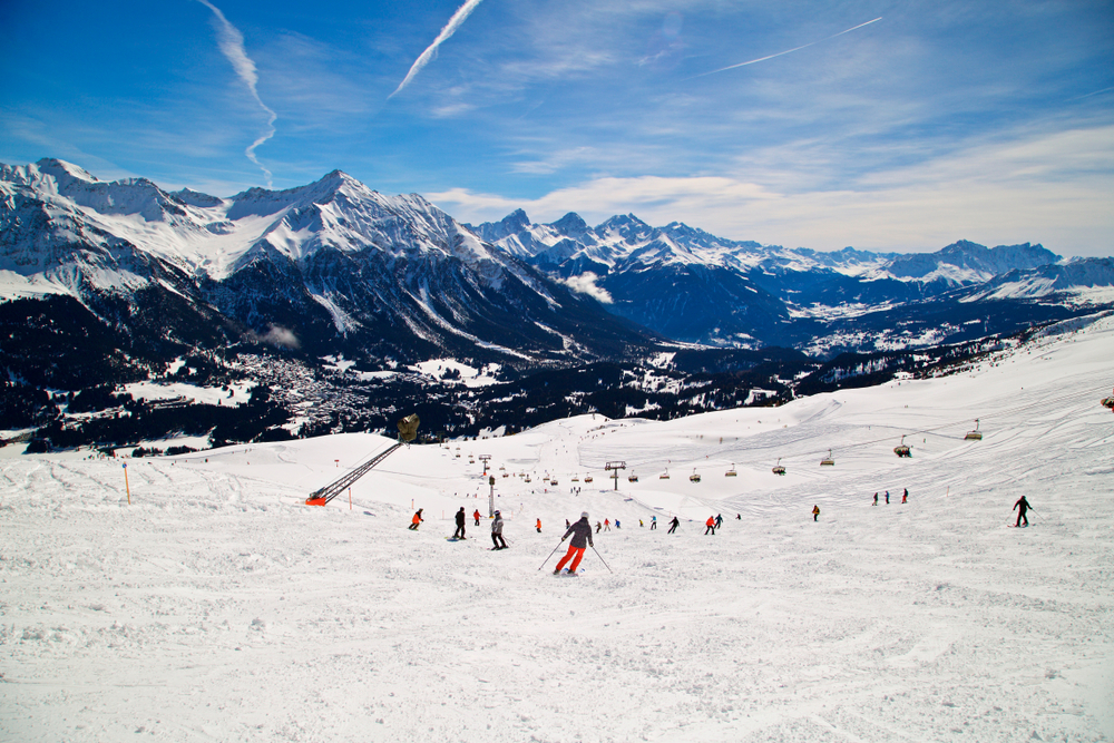 Skieurs domaine skiable de Lenzerheide